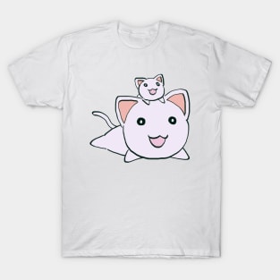 I draw the classic neco coneco cat and kitten plush / funny azumanga daioh manga T-Shirt